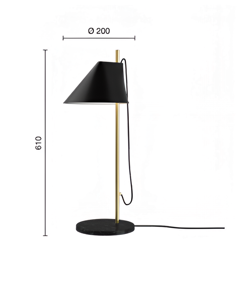 Технические данные и чертежи Настольная лампа модель Yuh Table Lamp от фабрики Louis Poulsen